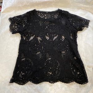 Sheer black lace t shirt